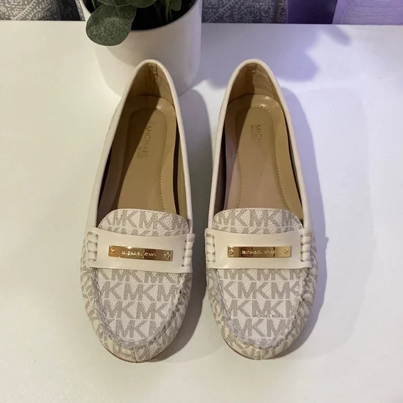 Michael Kors Everest White and Gold Loafer